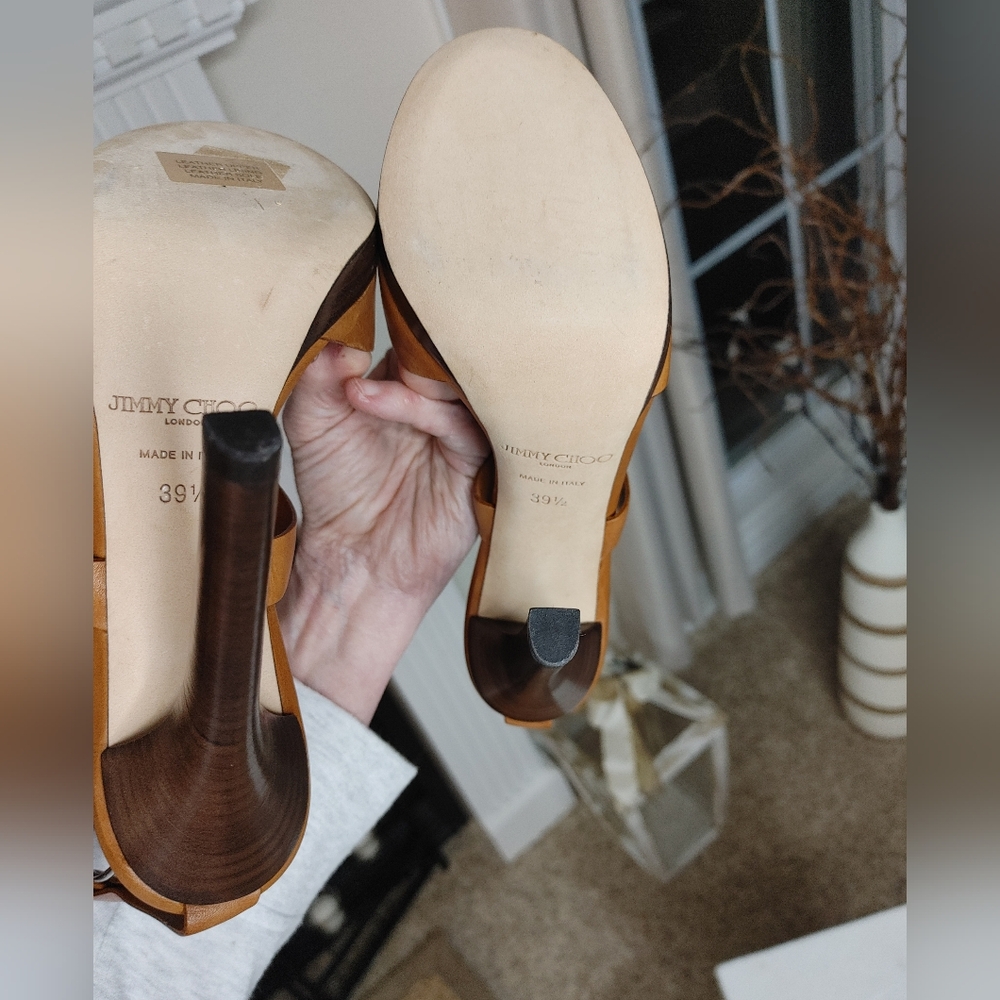 JIMMY CHOO "PRIZE" LEATHER GLADIATOR SANDAL, 39.5 - Picture 14 of 16